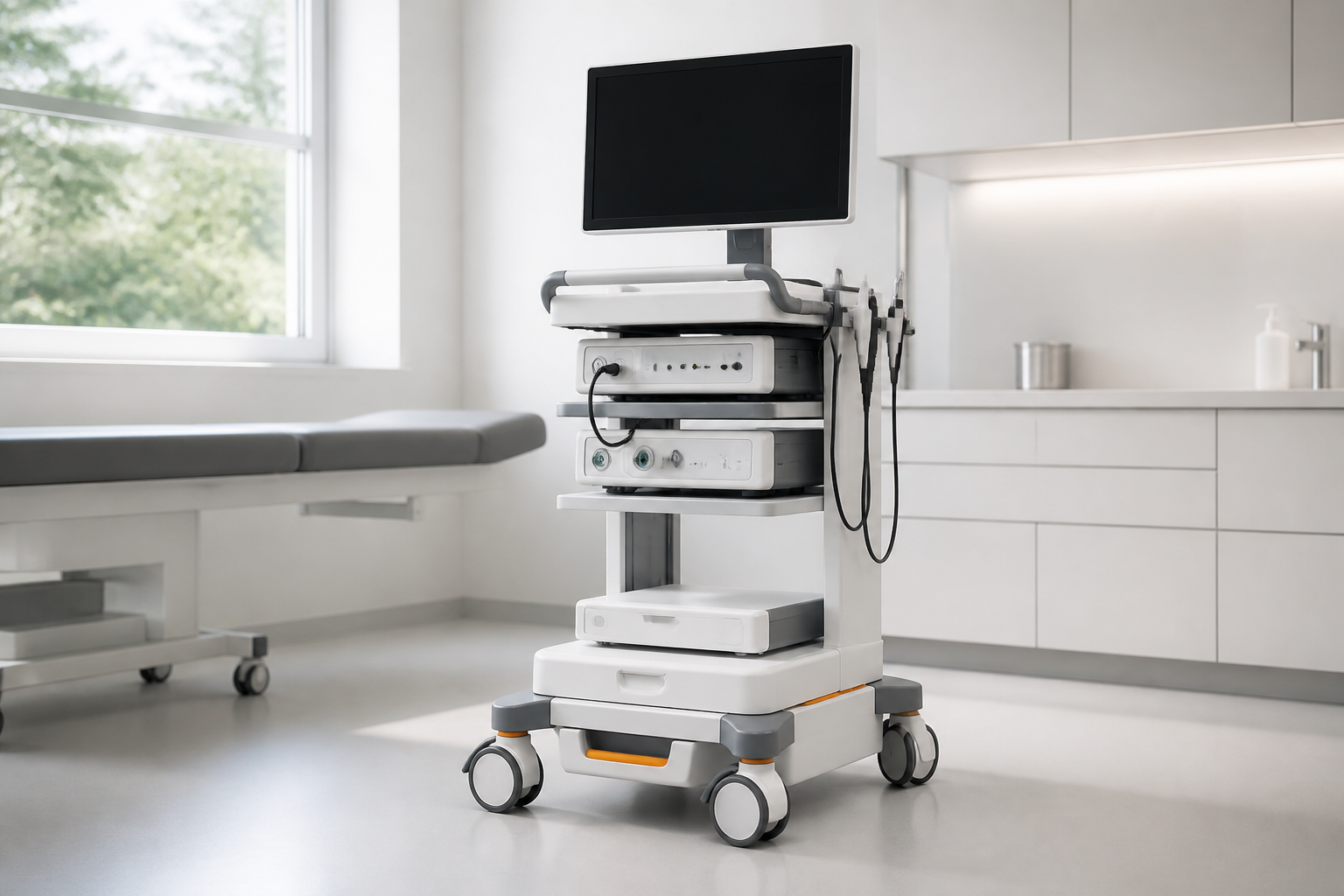 Representative mobile medical diagnostic equipment in a treatment room