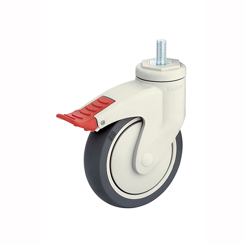 HAION H66 medium-duty caster with threaded stem and total-lock brake